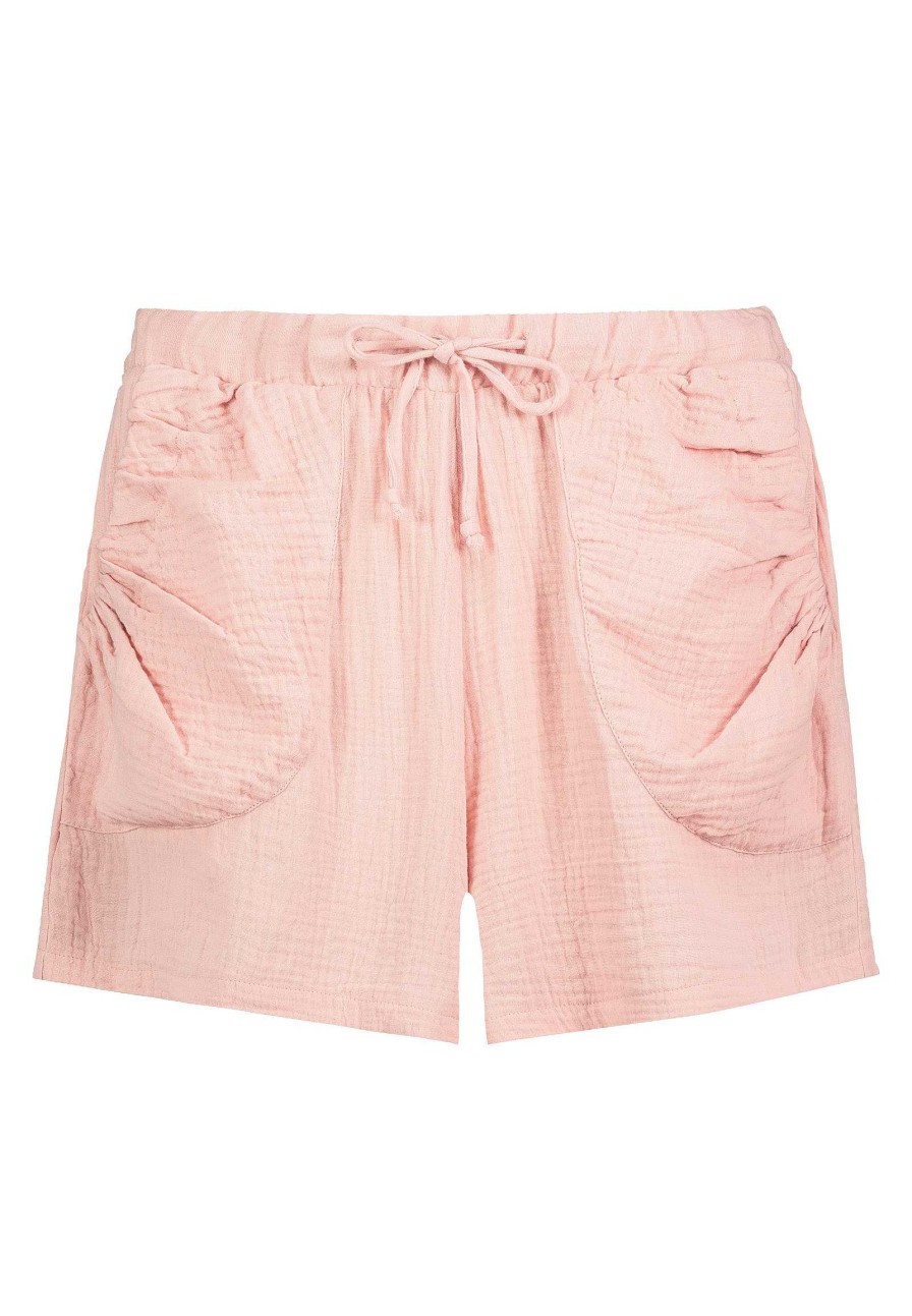 Women SUBLEVEL Shorts | Muslin Shorts With Ruffles Light Rose