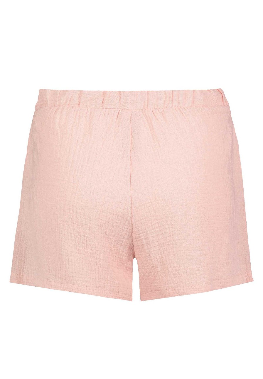 Women SUBLEVEL Shorts | Muslin Shorts With Ruffles Light Rose