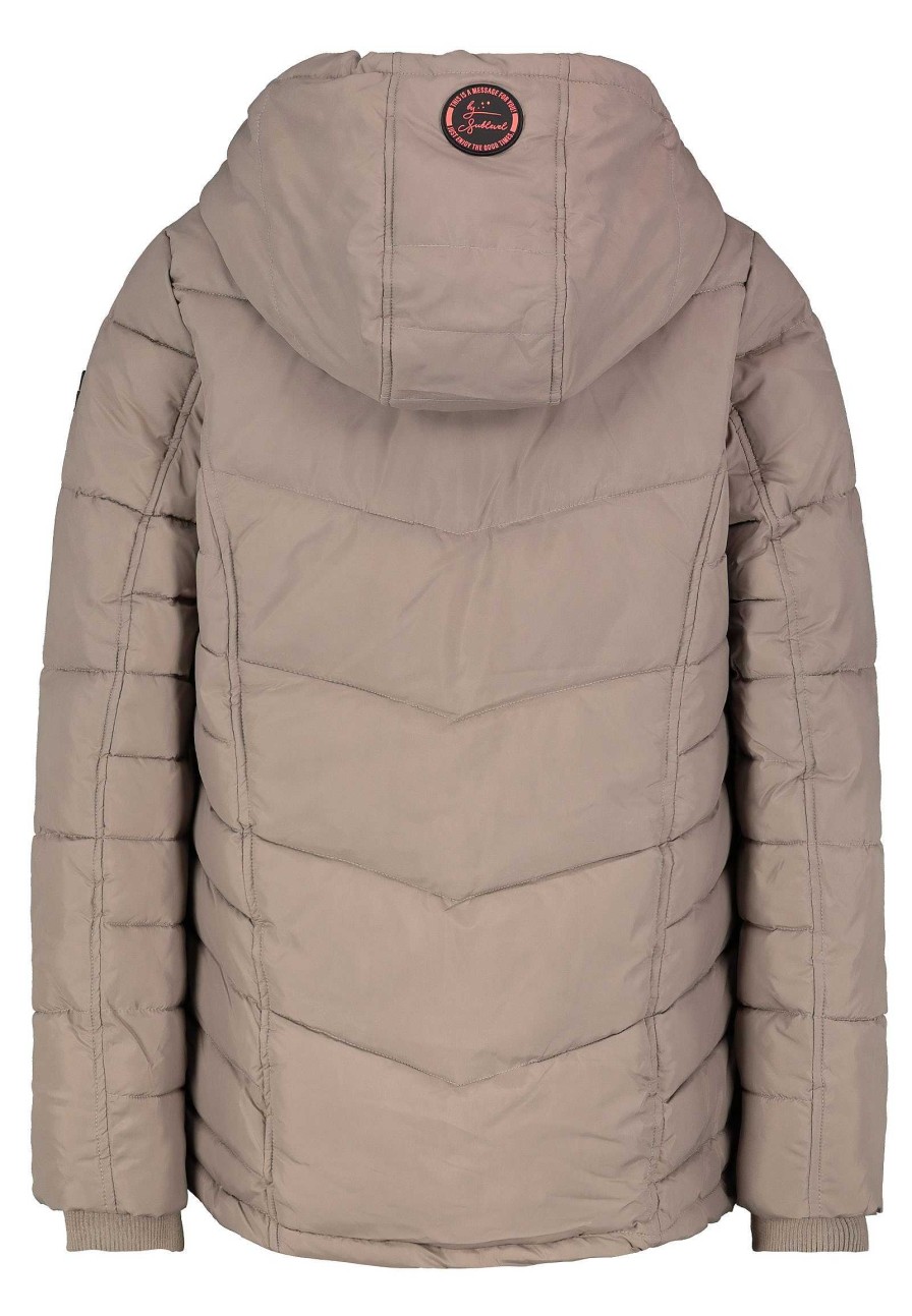 Women SUBLEVEL Jackets | Quilted Winter Jacket With Hood Brown