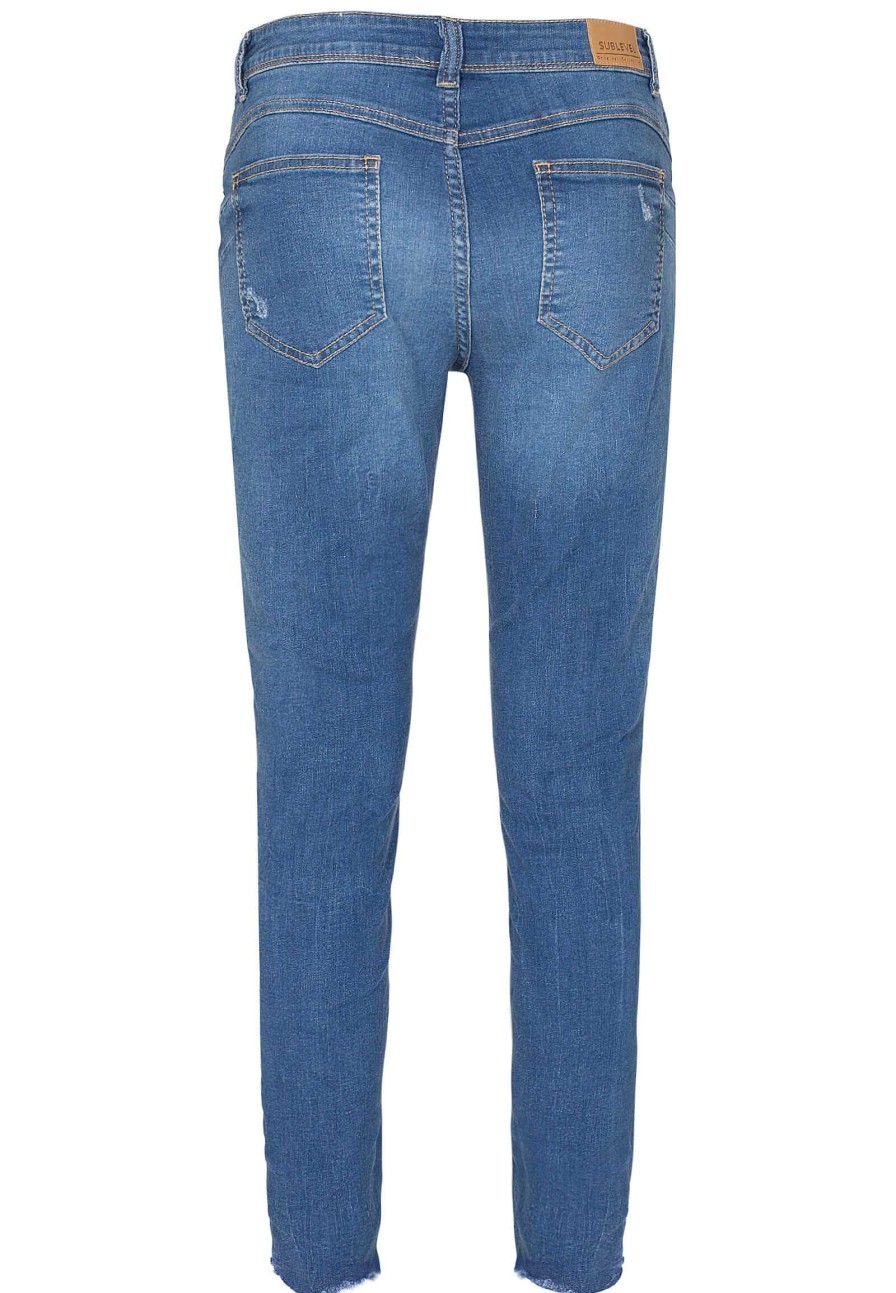 Women SUBLEVEL Pants | Skinny Jeans With An Open Hem Blue