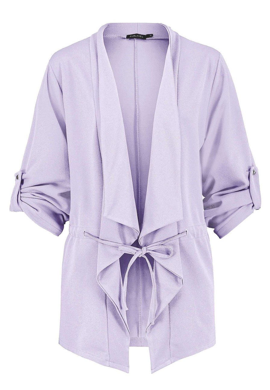 Women SUBLEVEL Popular | Tie Blazer Light Purple