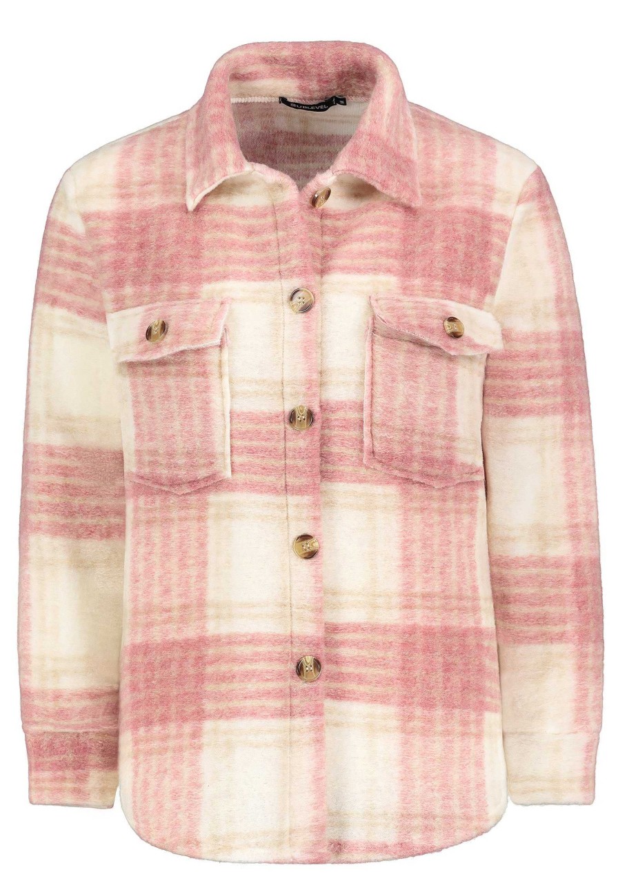 Women SUBLEVEL Jackets | Check Shirt Jacket Rose