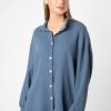 Women SUBLEVEL Popular | Women'S Muslin Blouse Middle Blue