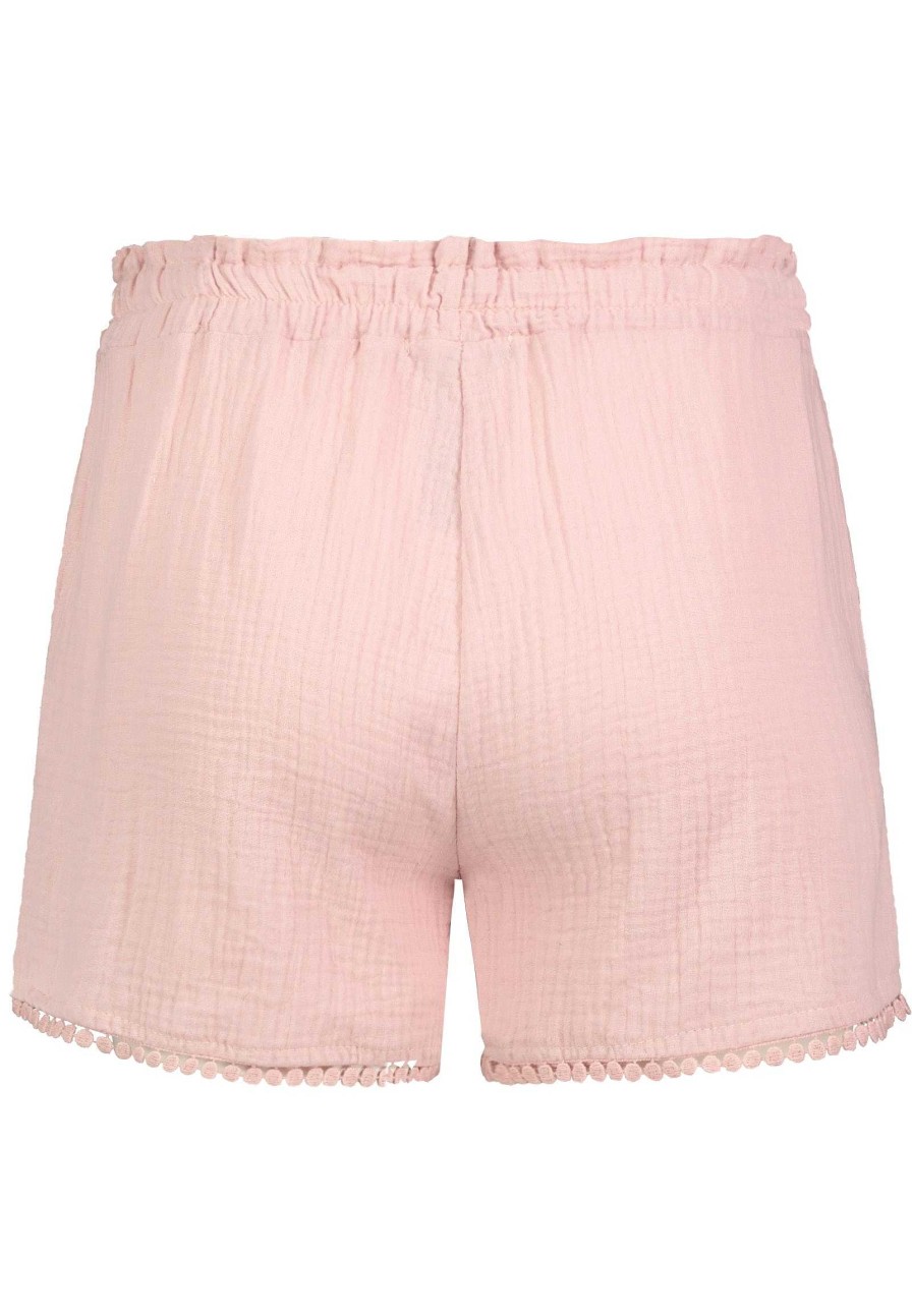 Women SUBLEVEL Shorts | Muslin Shorts With Pompom Trim Light Rose