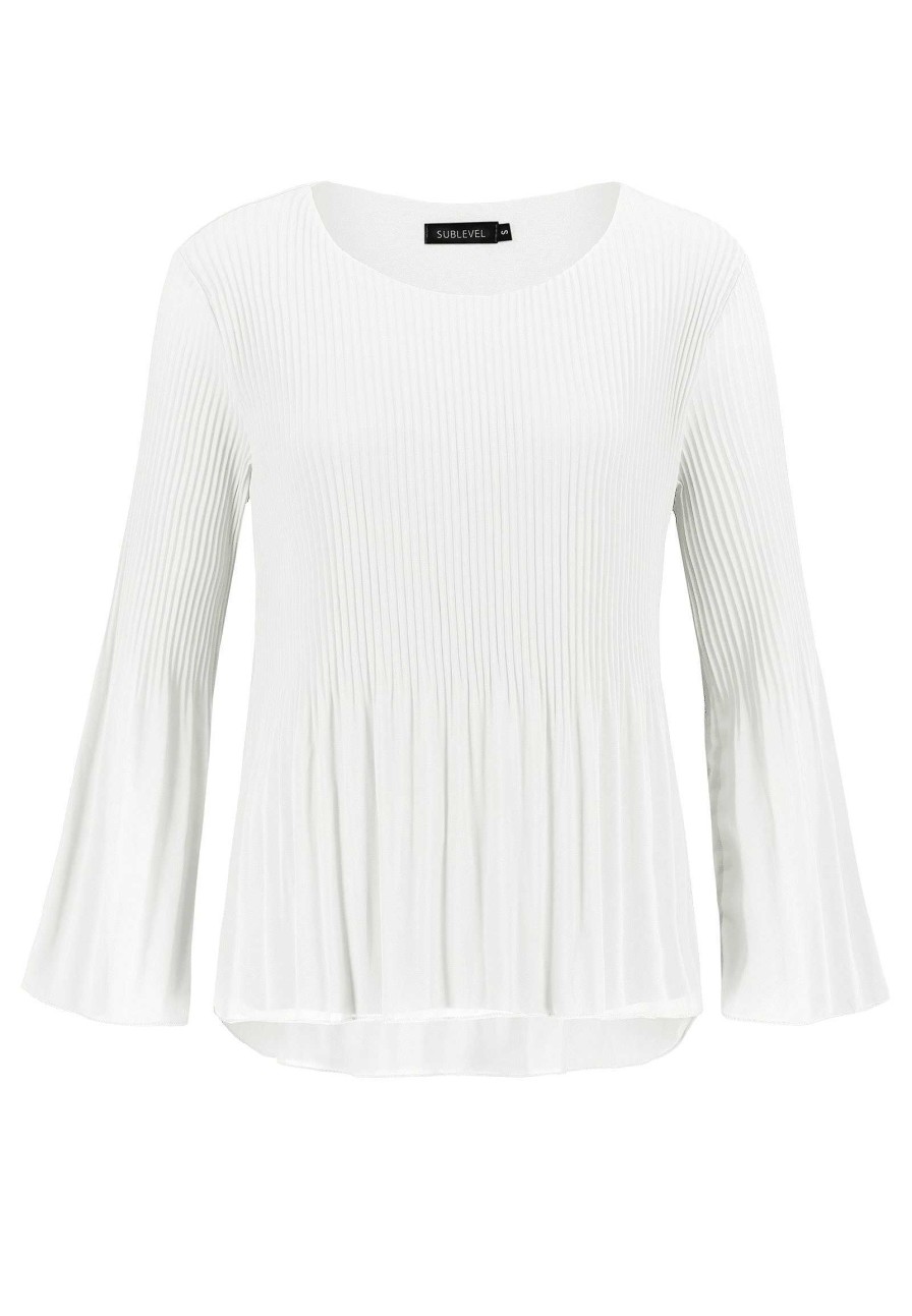 Women SUBLEVEL Blouses | Pleated Blouse White