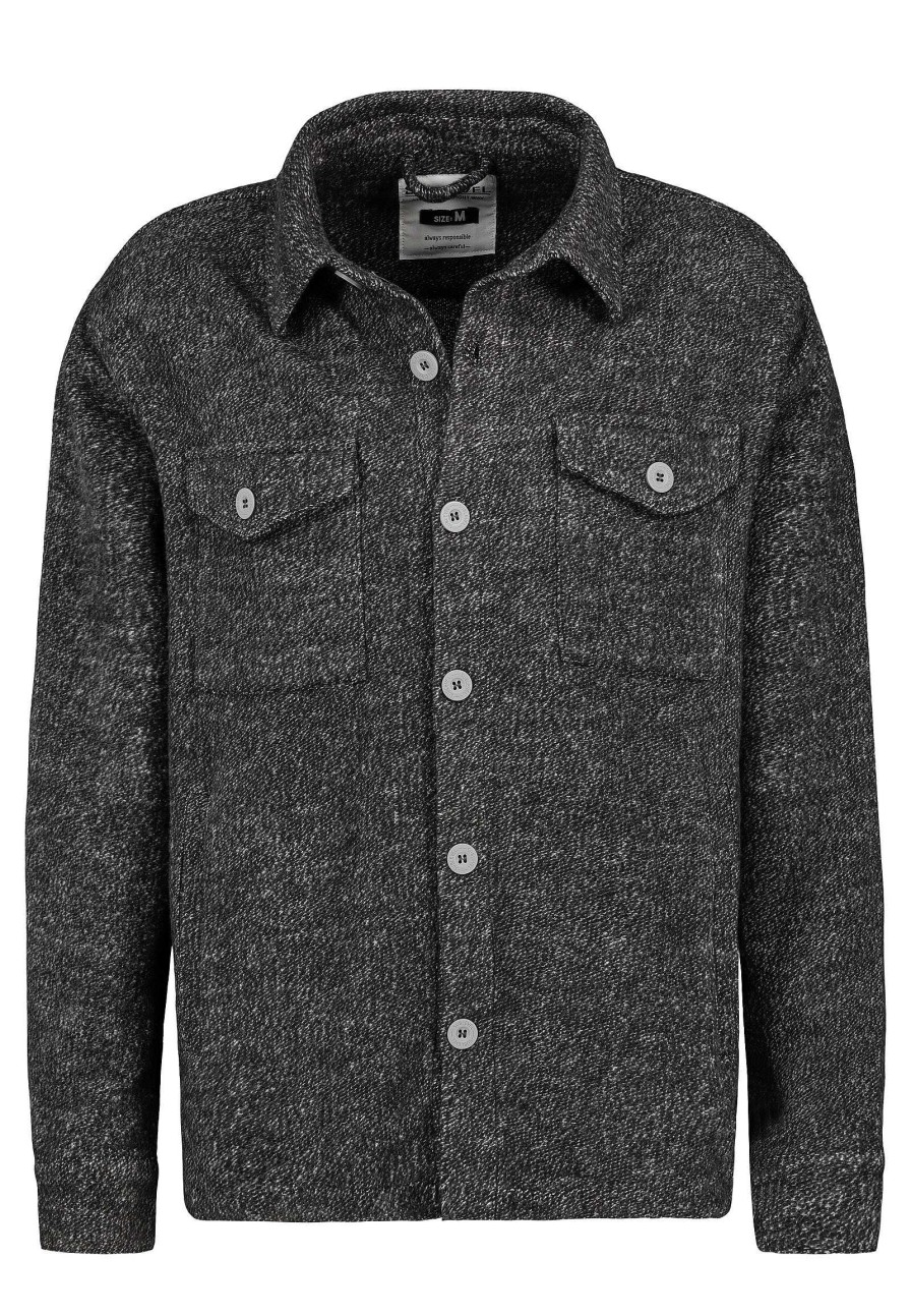 Men SUBLEVEL Jackets | Shirt Jacket With Chest Pockets Dark Grey