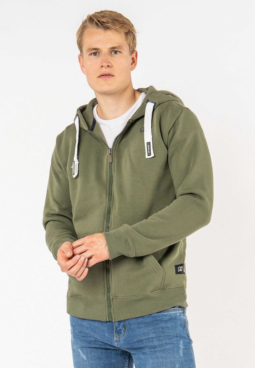 Men SUBLEVEL Pullover | Sweat Jacket With Hood Dark Green