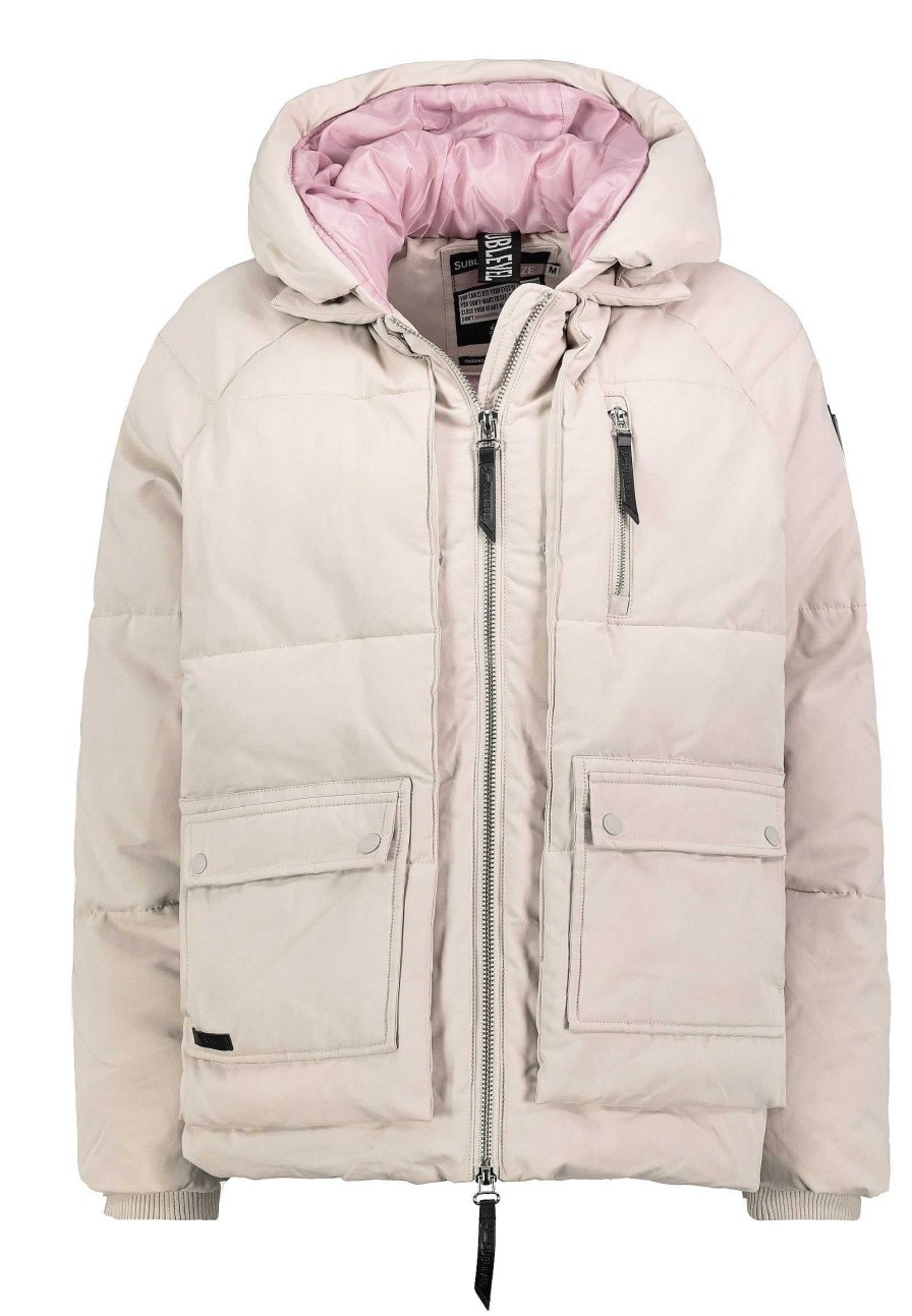 Women SUBLEVEL Popular | Warm Quilted Puffer Jacket Light Beige