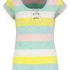 Women SUBLEVEL Shirts | Stripe T-Shirt With Drawstrings Green