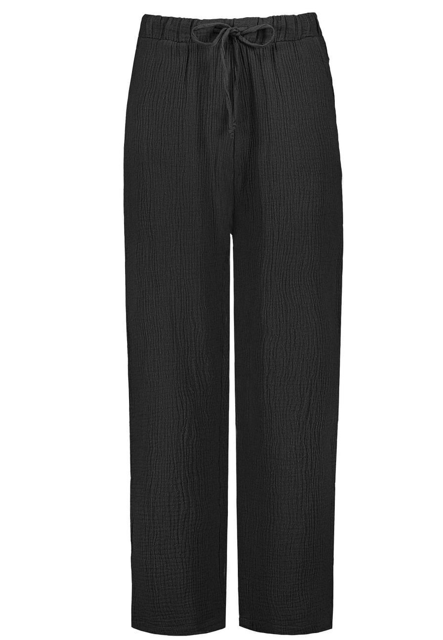 Women SUBLEVEL Pants | Muslin Trousers Black