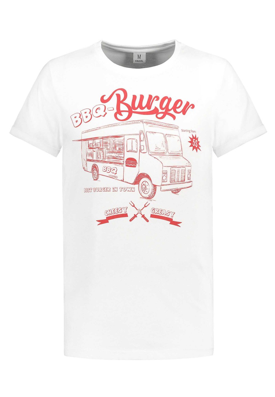 Men SUBLEVEL Shirts | Shirt With Print "Food Trucks" Red