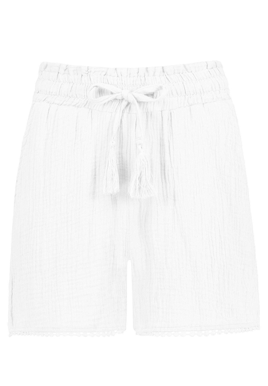 Women SUBLEVEL Shorts | Muslin Shorts White