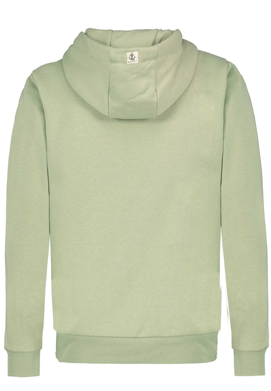 Men SUBLEVEL Pullover | Sweat Hoodie With Anchor Print Light Green