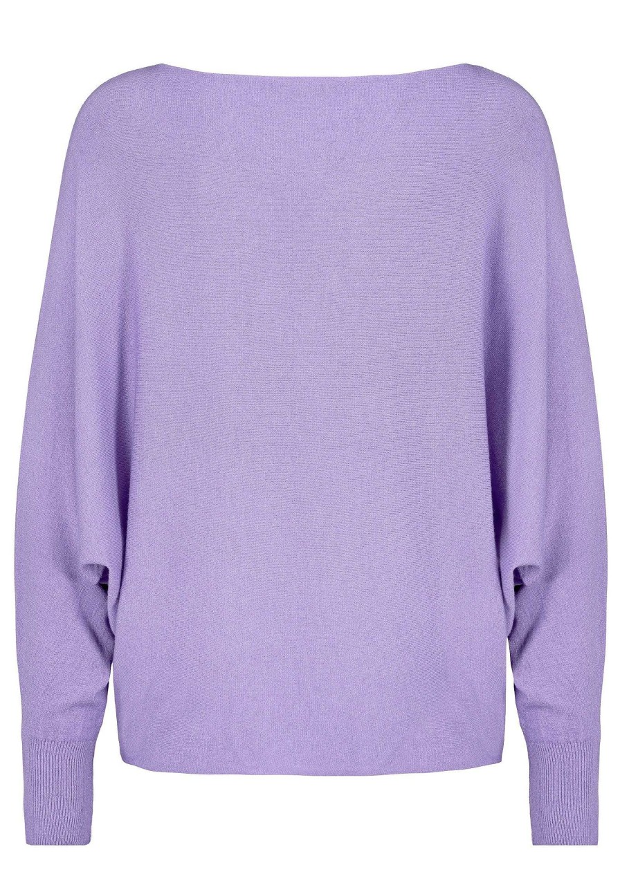 Women SUBLEVEL Pullover | Knitted Sweater With Batwing Sleeves Light Purple