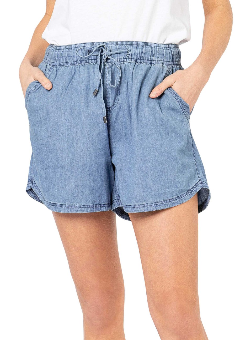 Women SUBLEVEL Shorts | Light Denim Shorts Middle Blue