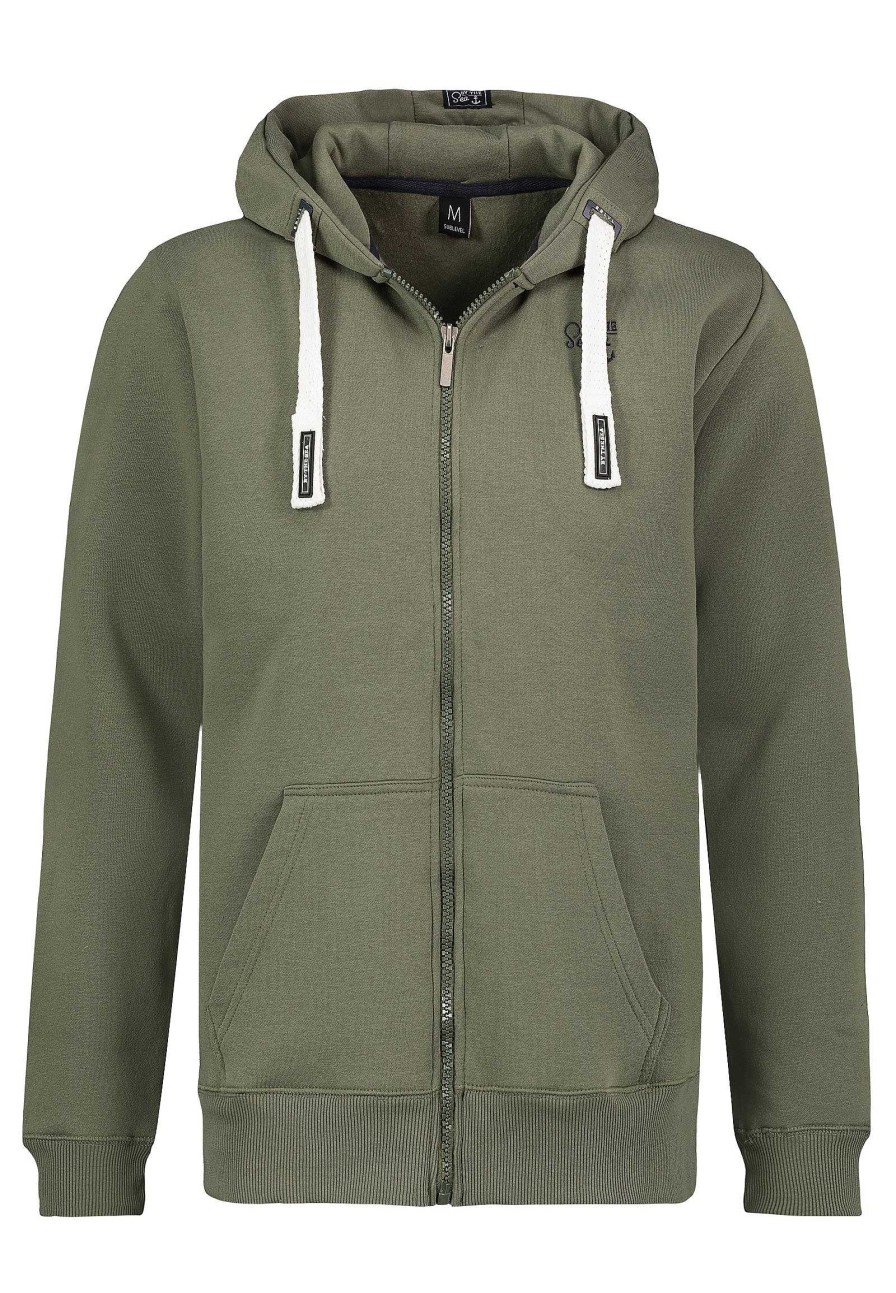 Men SUBLEVEL Pullover | Sweat Jacket With Hood Dark Green