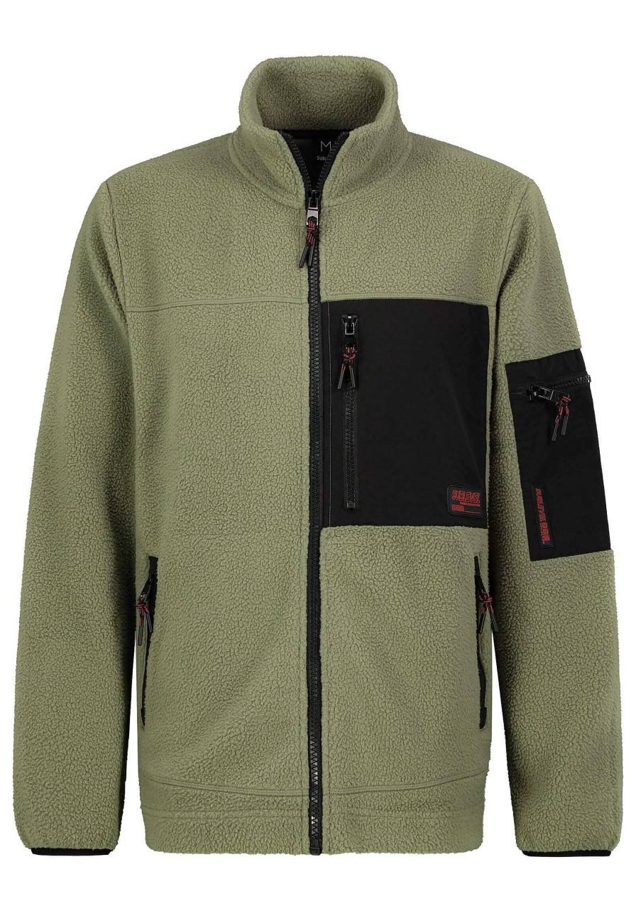 Men SUBLEVEL Popular | Men'S Fleece Jacket Green