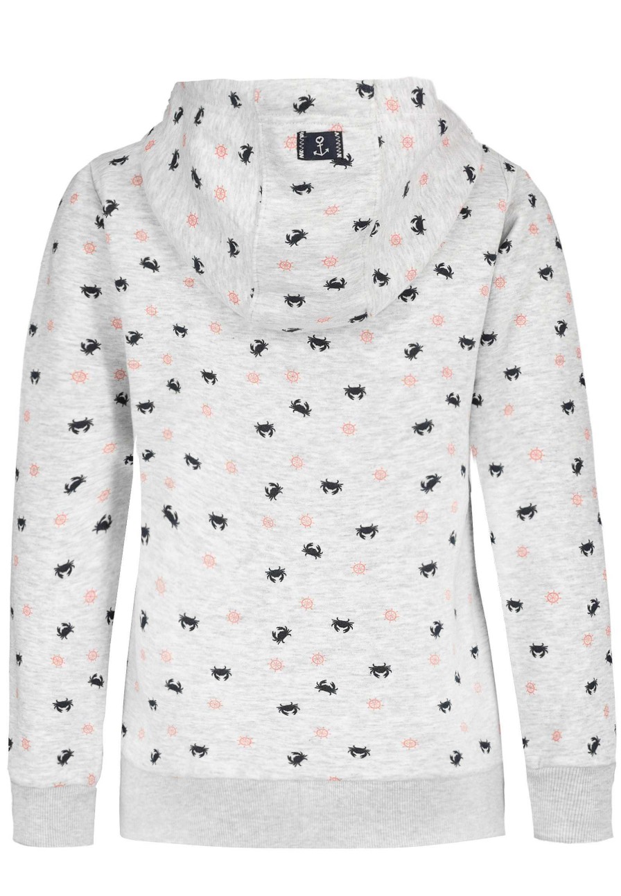 Women SUBLEVEL Pullover | Sweat Jacket With Print Light Grey