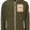 Men SUBLEVEL Jackets | Outdoor Fleece Jacket With Hood Dark Green