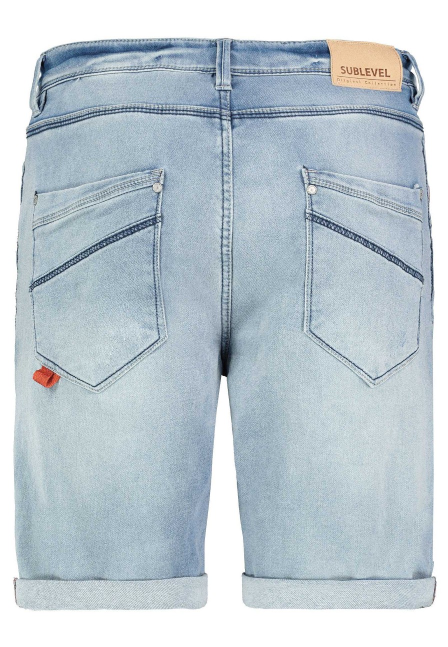 Men SUBLEVEL Shorts | Short Sweat Denim Bermuda Light Blue