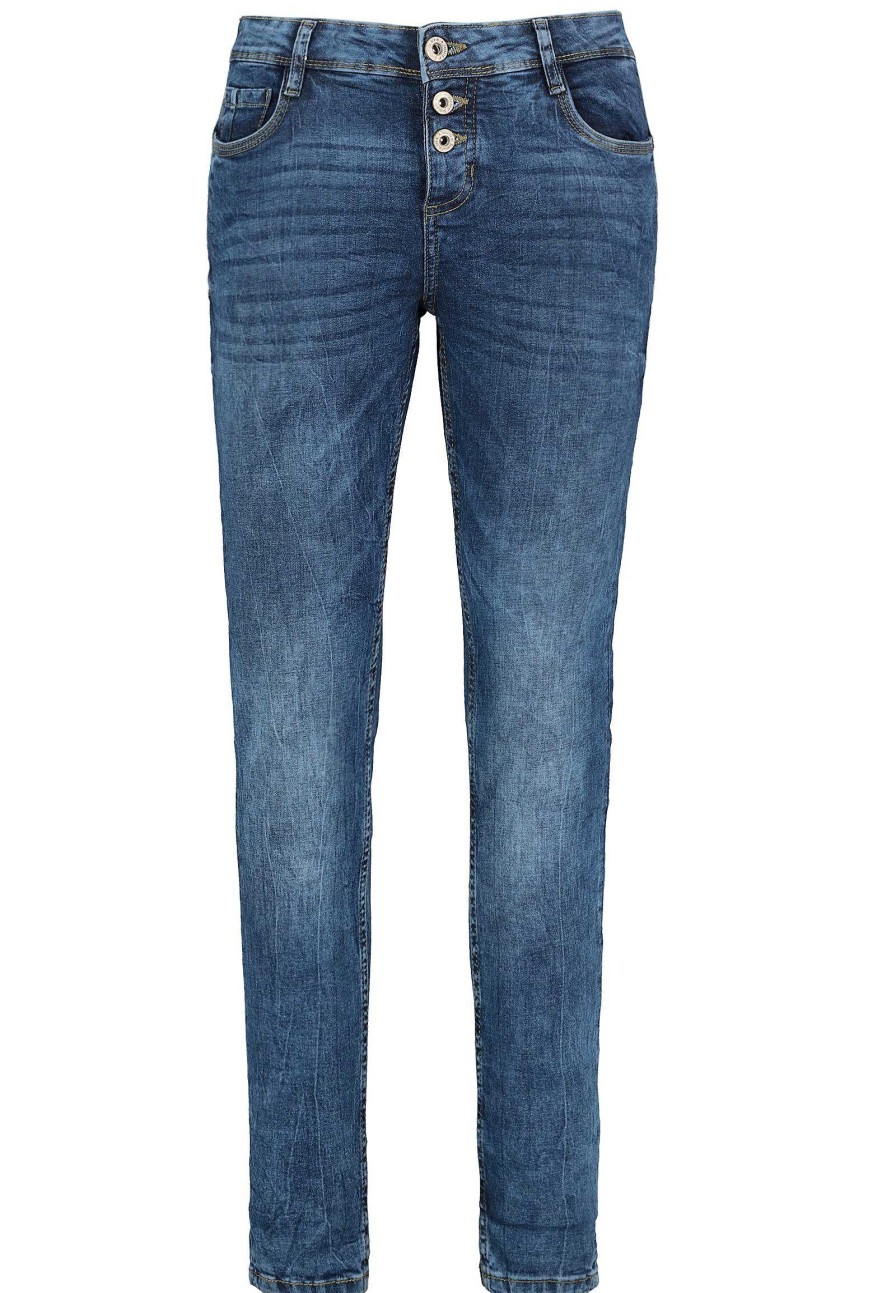 Women SUBLEVEL Pants | Skinny Fit Jeans With A Button Placket Middle Blue