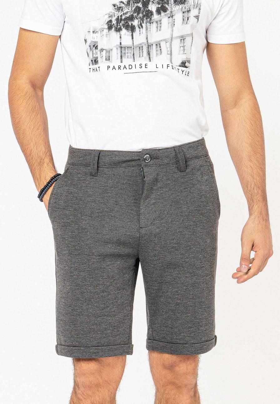 Men SUBLEVEL Shorts | Bermuda In A Chino Look Dark Grey