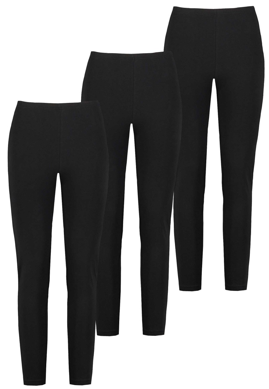 Women SUBLEVEL Pants | Pack Of 3 Basic Leggings Black