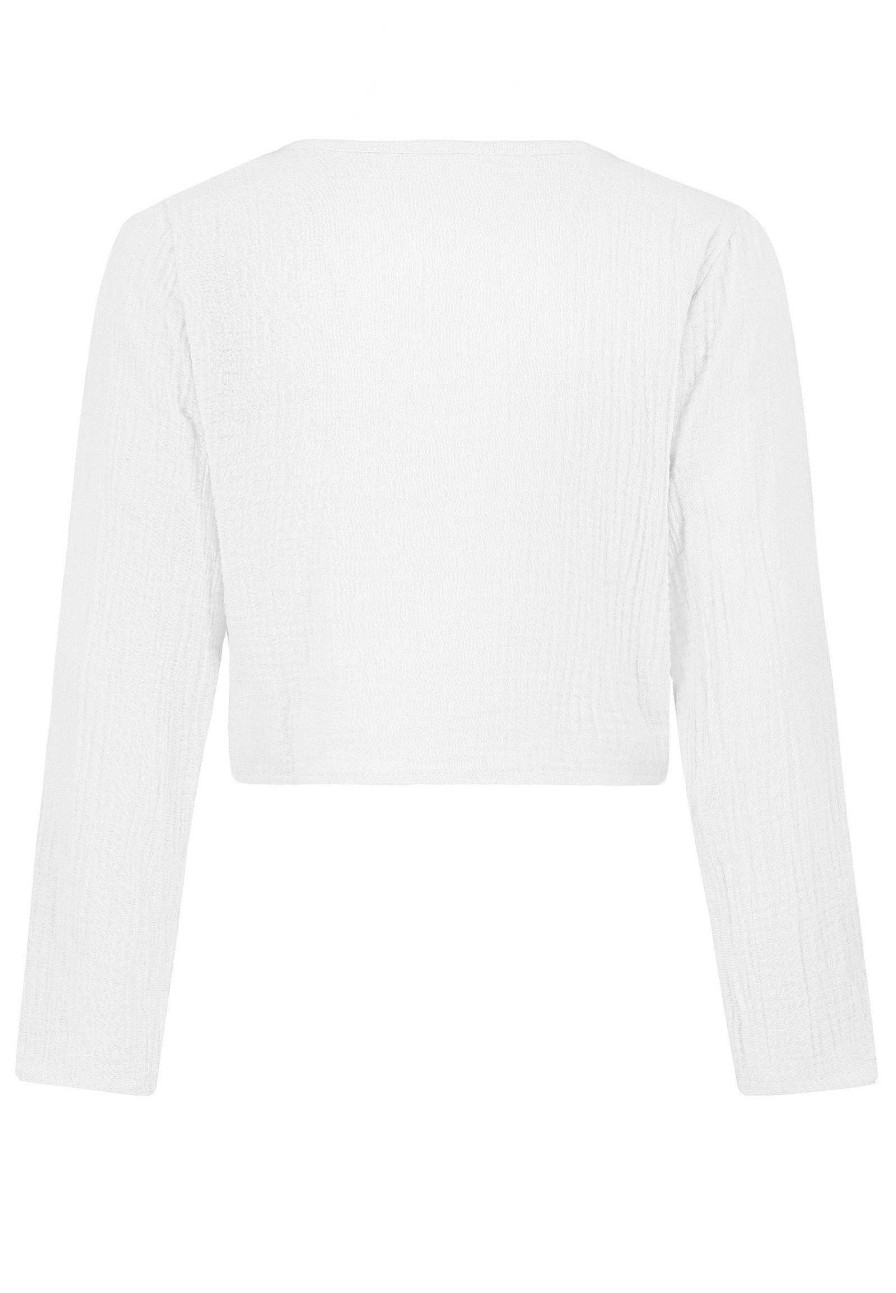 Women SUBLEVEL Popular | Muslin Blouse Cropped White