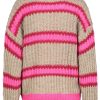 Women SUBLEVEL Popular | Knit Cardigan Striped Beige