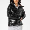 Women SUBLEVEL Popular | Quilted Jacket In A Fashionable Shiny Design Black