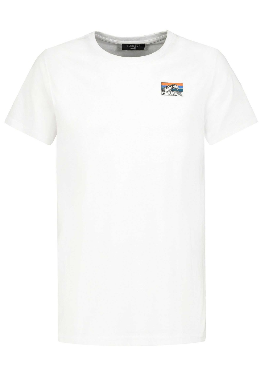 Men SUBLEVEL Shirts | T-Shirt "Waves" White