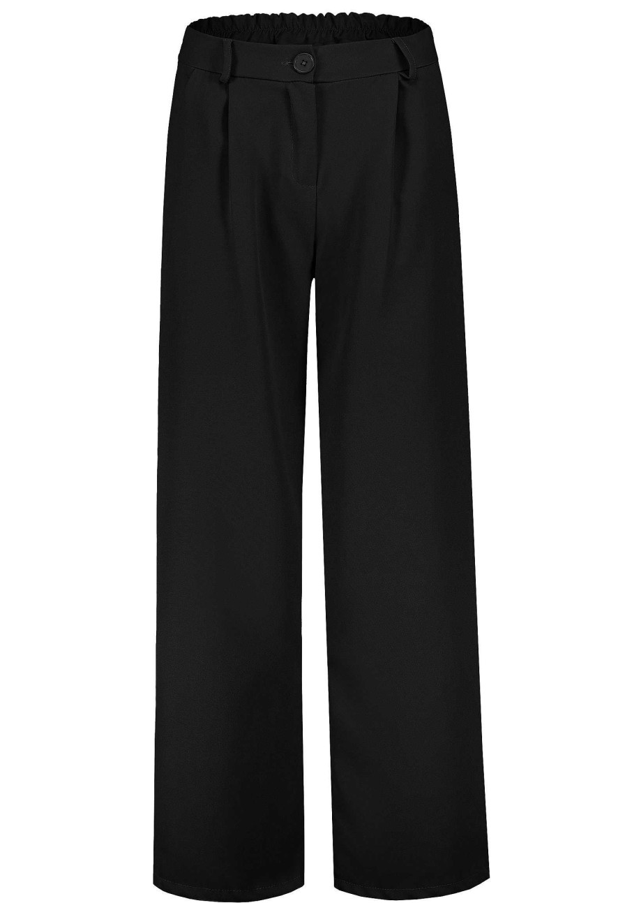 Women SUBLEVEL Popular | Fabric Trousers With Wide Legs Black