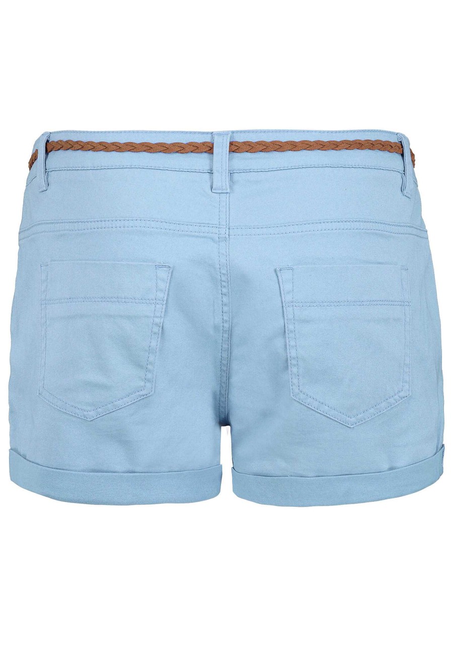 Women SUBLEVEL Shorts | Stretch Shorts With Braided Belt Light Blue