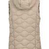 Women SUBLEVEL Popular | Hooded Quilted Vest Light Beige