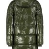 Women SUBLEVEL Popular | Glossy Quilted Coat Dark Green