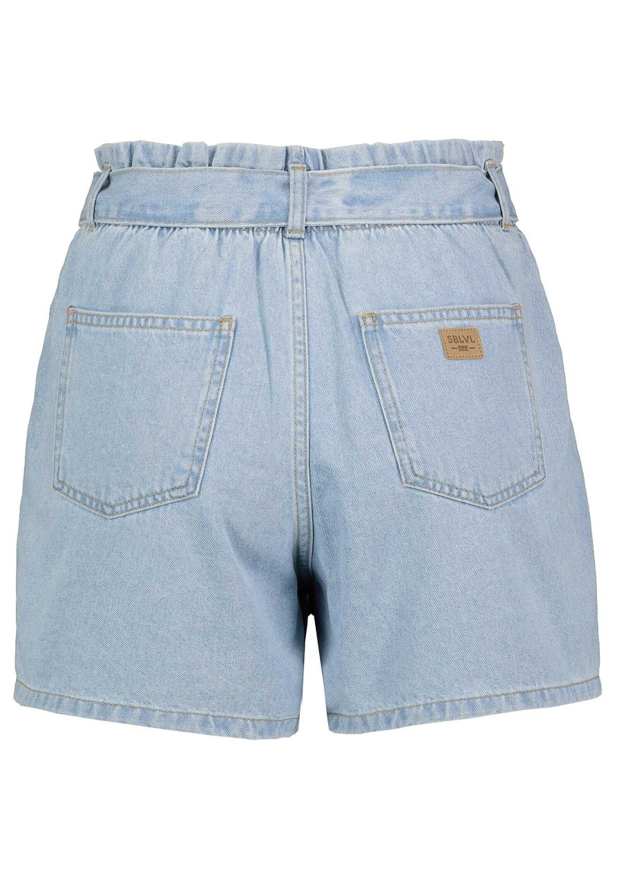 Women SUBLEVEL Shorts | Denim Shorts In A Paperbag Look Light Blue