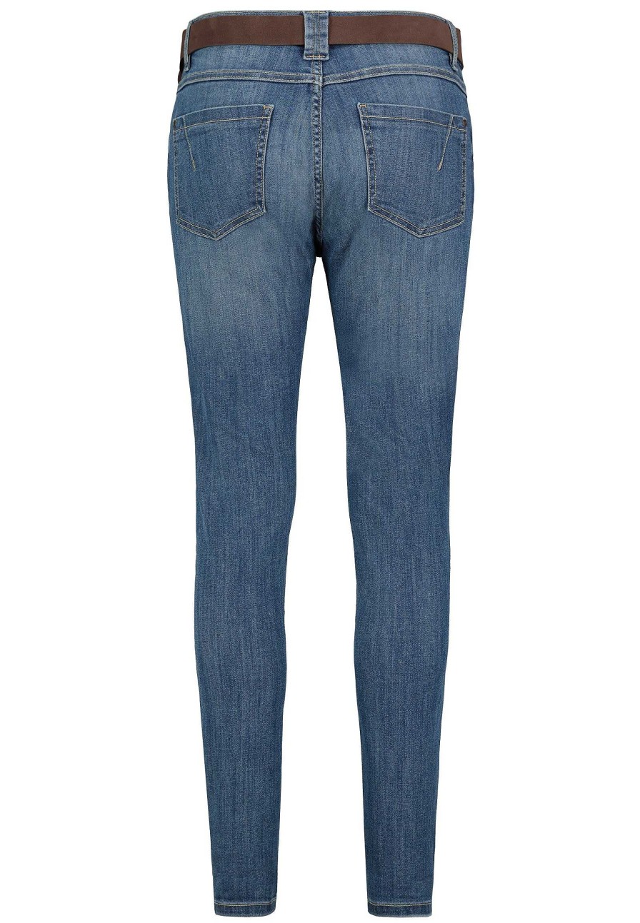 Women SUBLEVEL Pants | Jeans With Leather Belt Middle Blue