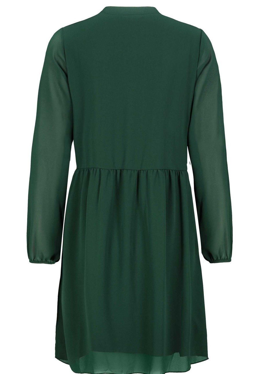 Women SUBLEVEL Popular | Chiffon Dress Dark Green