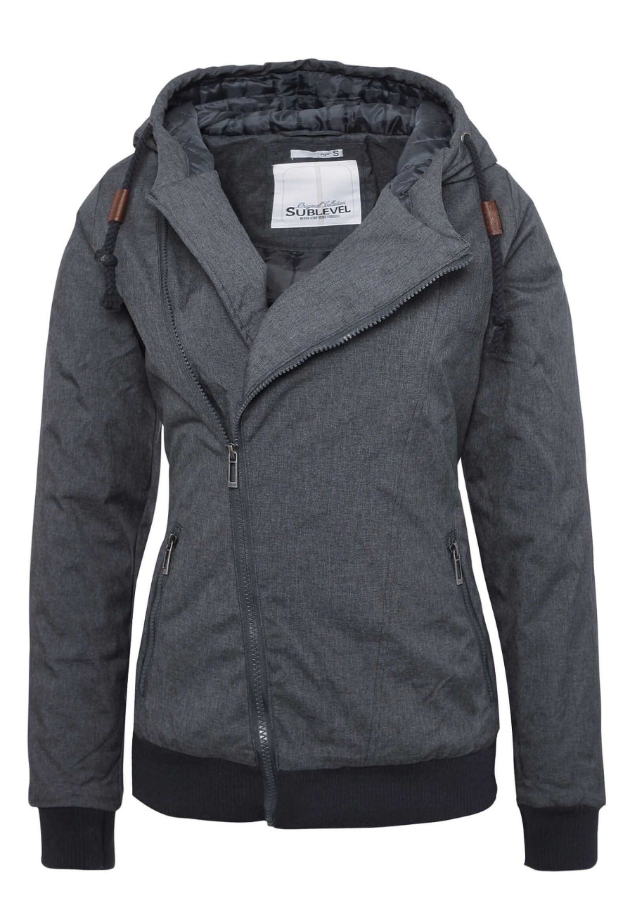 Women SUBLEVEL Popular | Lined Women'S Winter Jacket Dark Blue