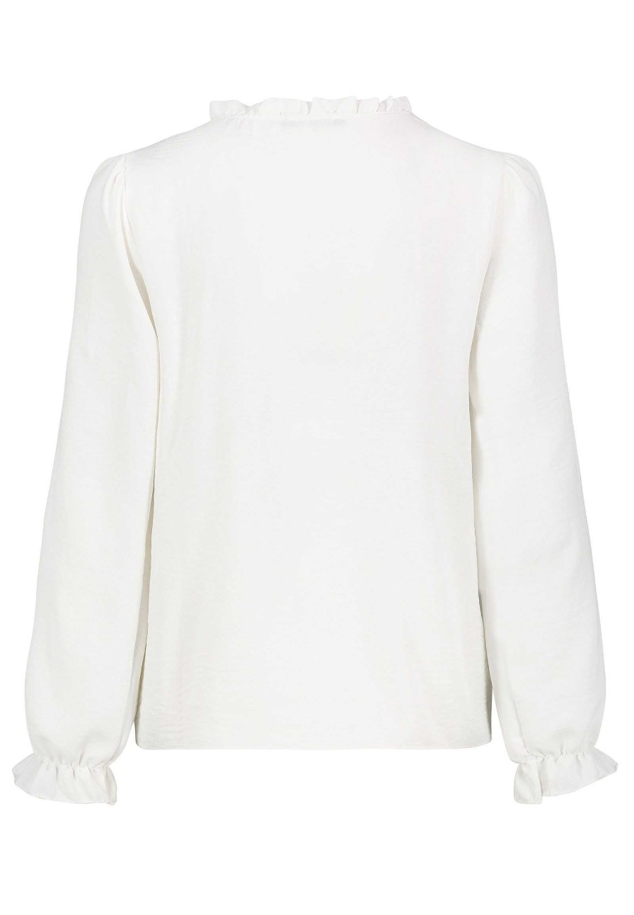 Women SUBLEVEL Blouses | Blouse With Ruffles White