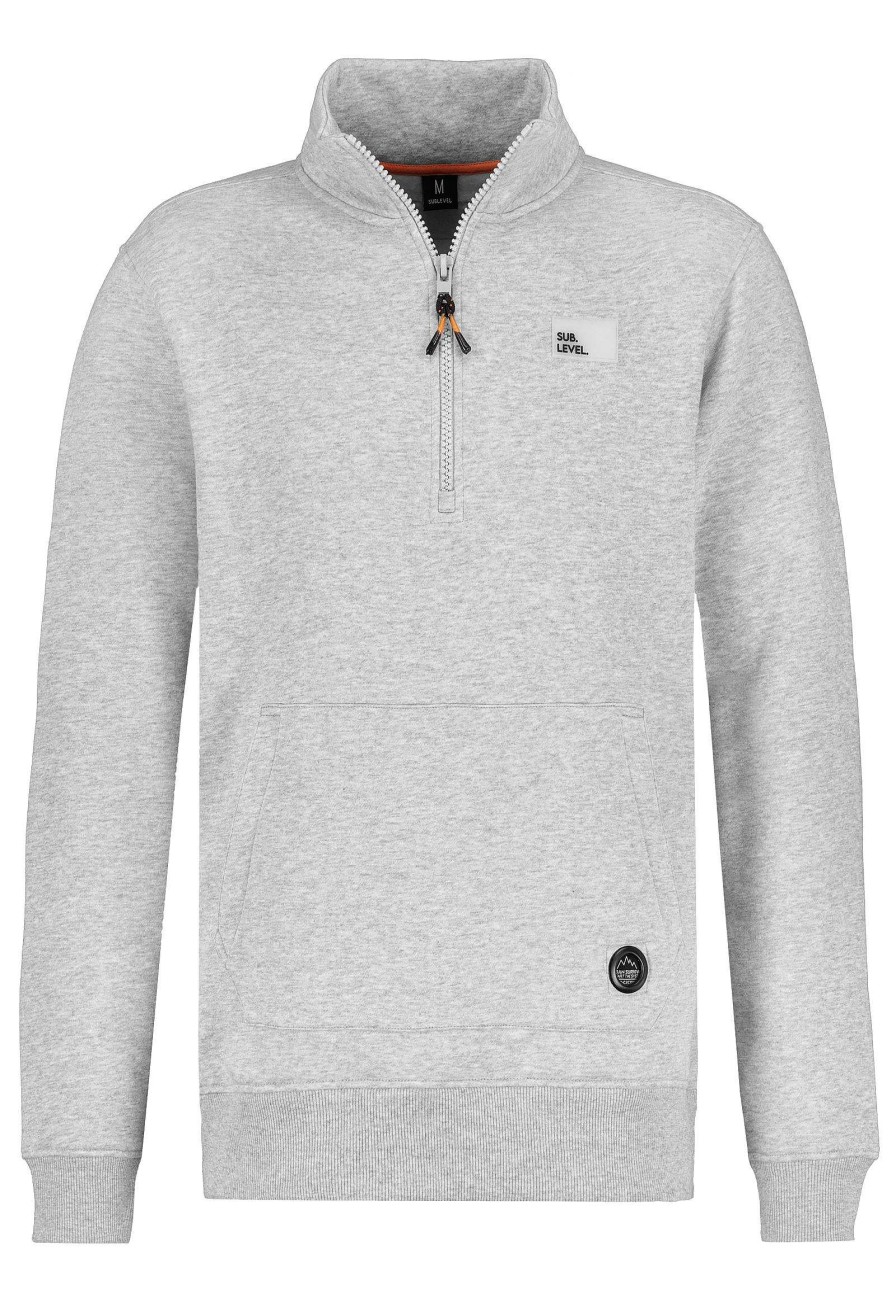 Men SUBLEVEL Popular | Half-Zip Sweatshirt Light Grey