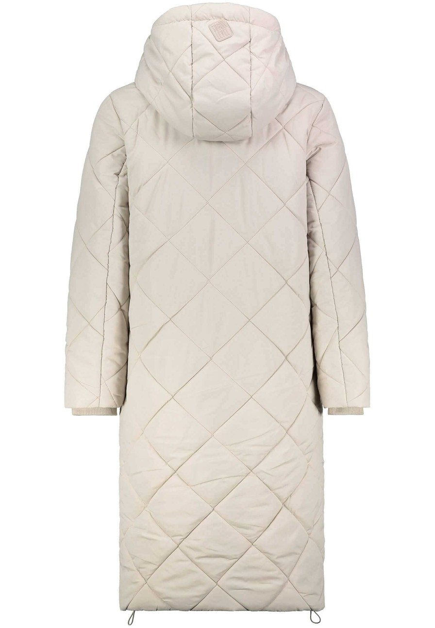 Women SUBLEVEL Popular | Quilted Coat With Diamond Pattern Light Beige