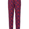 Women SUBLEVEL Pants | Patterned Fabric Trousers With Elastic Waistband Dark Red