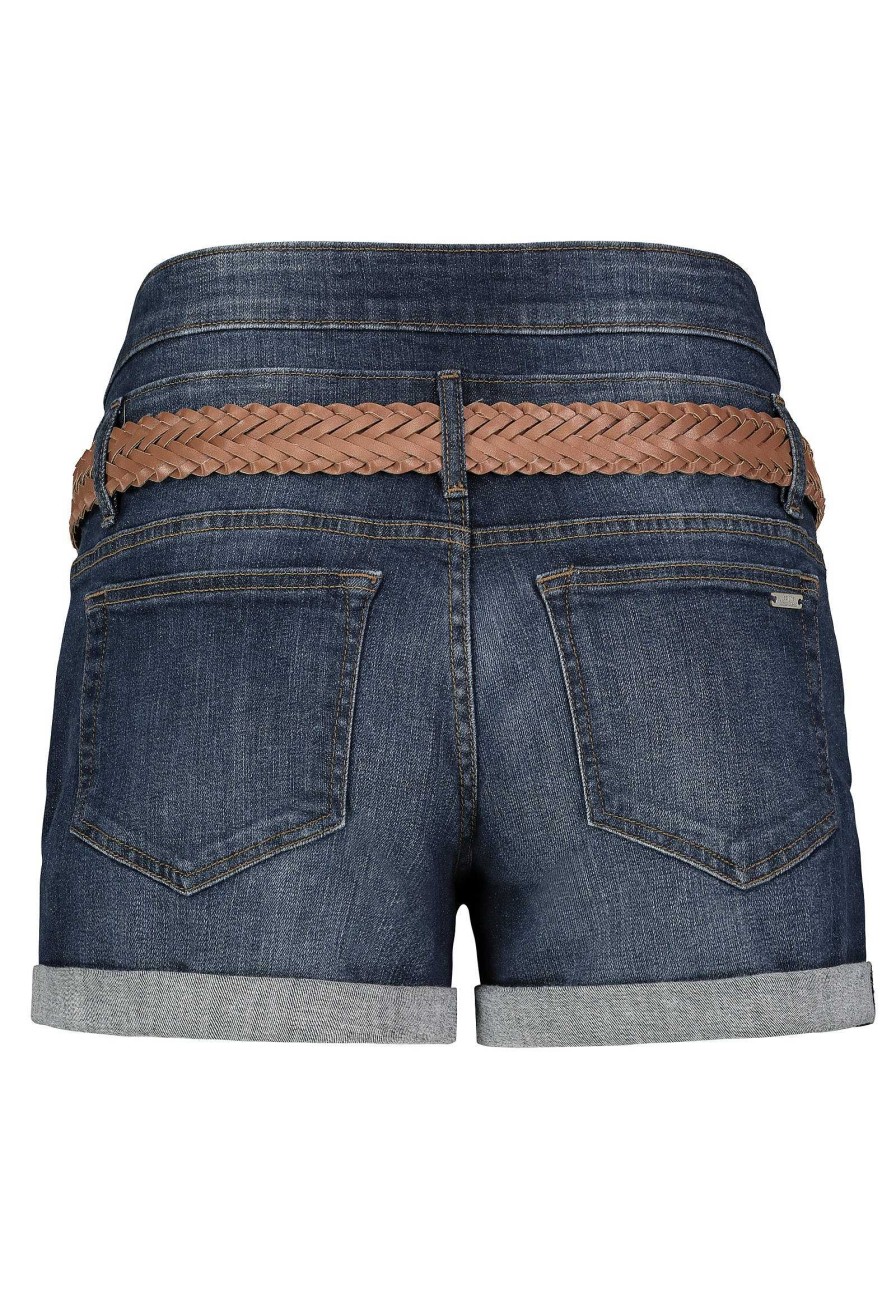 Women SUBLEVEL Shorts | High Waist Denim Shorts Dark Blue