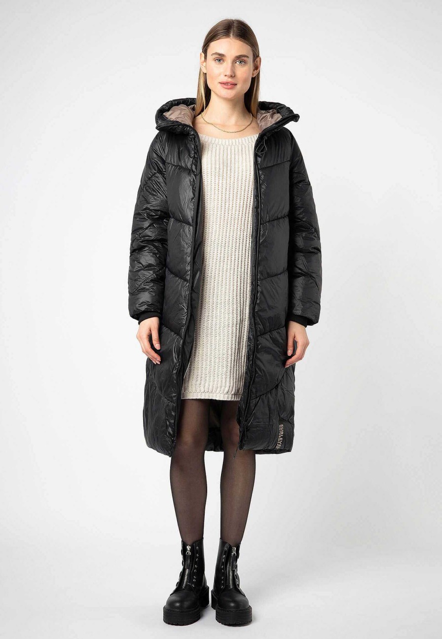 Women SUBLEVEL Popular | Quilted Winter Coat Black