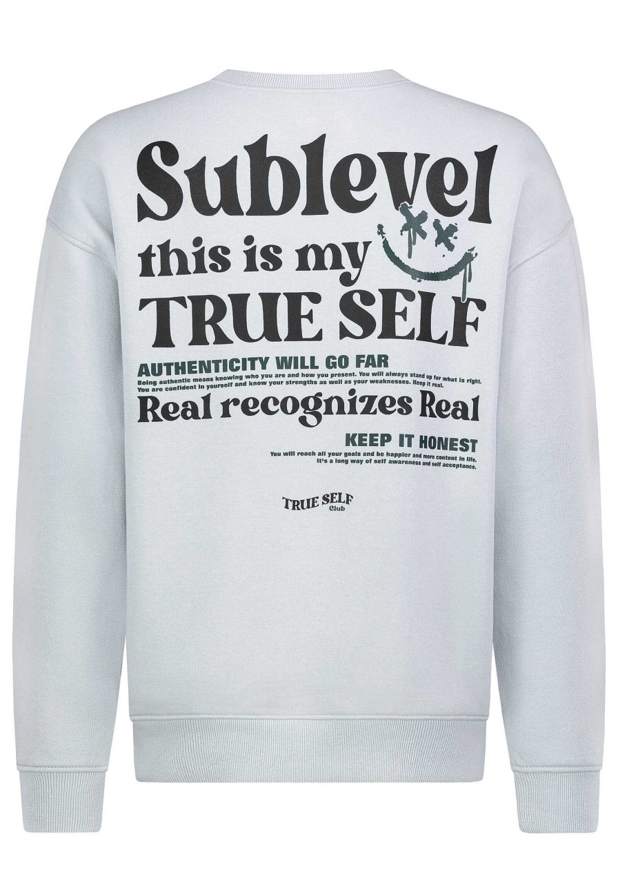 Men SUBLEVEL Popular | Sweatshirt With Back Print Light Grey