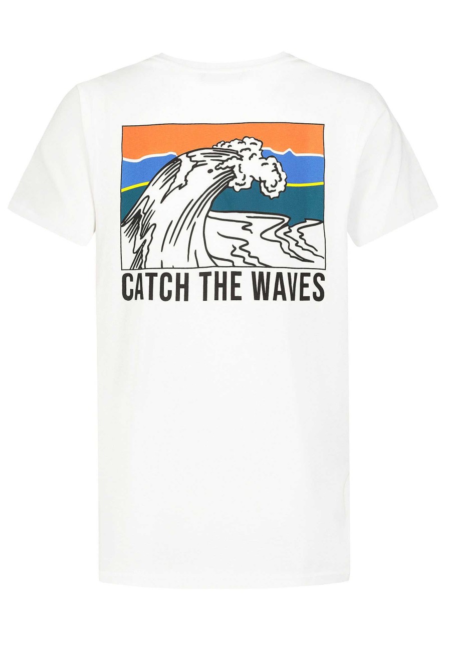 Men SUBLEVEL Shirts | T-Shirt "Waves" White