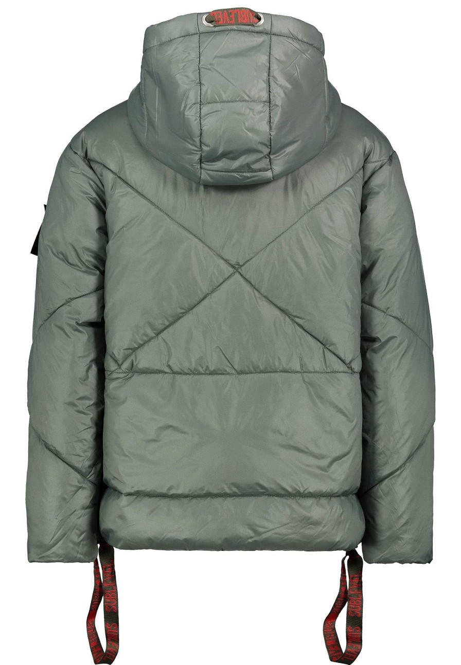 Women SUBLEVEL Jackets | Quilted Winter Jacket With Hood Green