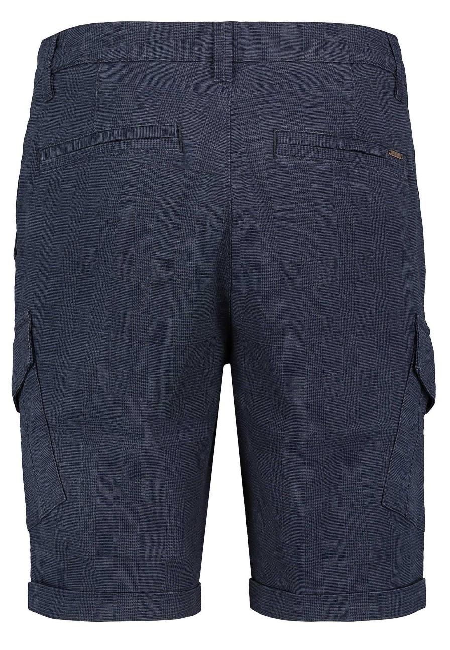 Men SUBLEVEL Shorts | Check Cargo Shorts Dark Blue