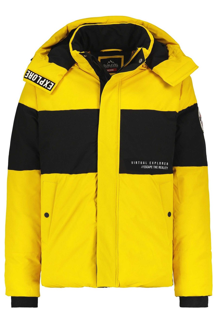 Men SUBLEVEL Jackets | Outdoor Quilted Jacket Yellow